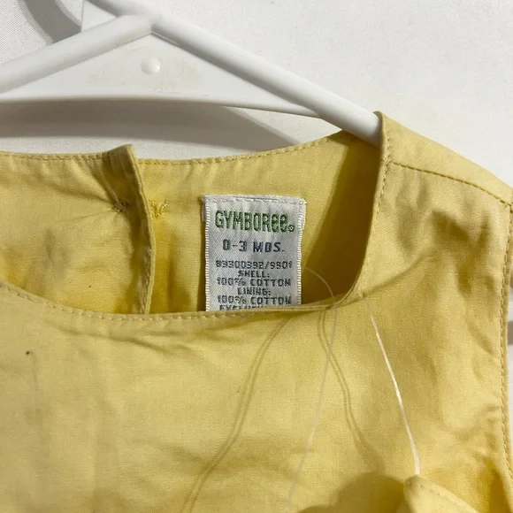 Vintage Gymboree Yellow Baby Dress with Floral Embroidery and matching hat - Picture 5 of 5
